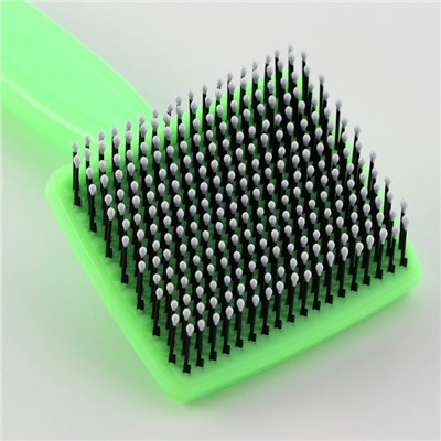 Пуходерка малая, 6×13.5 см, мягкая, с закруглёнными зубьями, пластик, зелёная