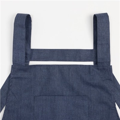 Фартук «Этель. Стиль», синий, 60×75 см, 60% п/э, 20% хлопок, 20% лён