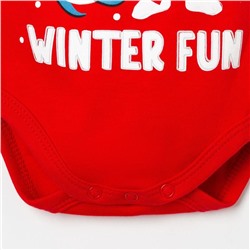 Боди детское «Крошка Я» Happy winter, рост 68-74 см, красное