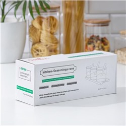 Банки для сыпучих продуктов «Тройка», 350 мл, с ложками, стекло, прозрачный