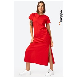 Однотонное женское платье-футболка Happyfox