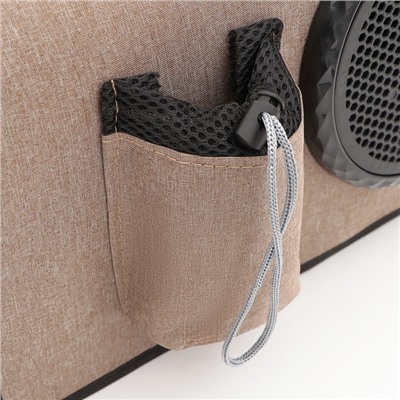 Сумка - переноска, 43×24×28 см, с органайзером и иллюминатором, коричневая