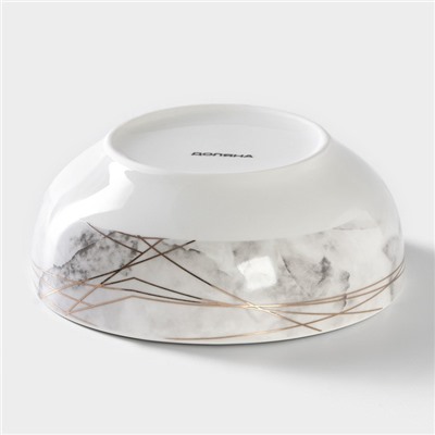 Салатник фарфоровый Доляна «Мрамор», 600 мл, d=15.5 см