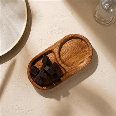 Поднос с двумя отделениями SL Home, 21×11×2 см, дуб