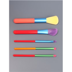 Набор кистей для макияжа COLOR POWER, 5 шт., разноцветные