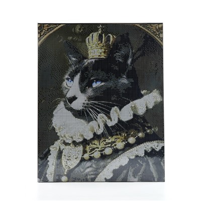 Алмазная мозаика с полным заполнением на холсте с подрамником «Мусье кот», 40×50 см