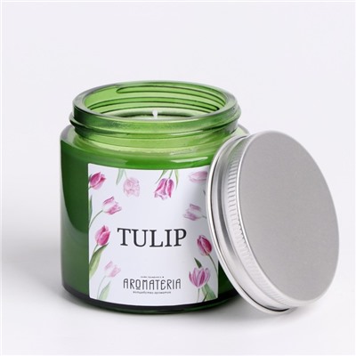 Ароматическая свеча в банке Spring Flowers. Tulip, из соевого воска, 25 ч, 120 мл, тюльпан