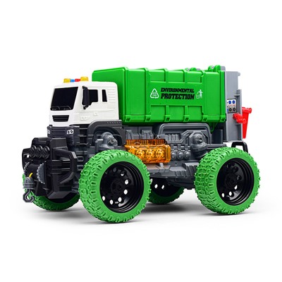 Машина "Мусоровоз Мега Сити" 1:16 (свет, звук) в коробке (зеленый)