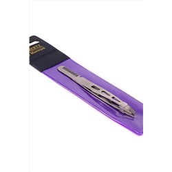 Mertz Пинцет скошенный с расческой для бровей А242, серебристый KRISTALLER, 1109857