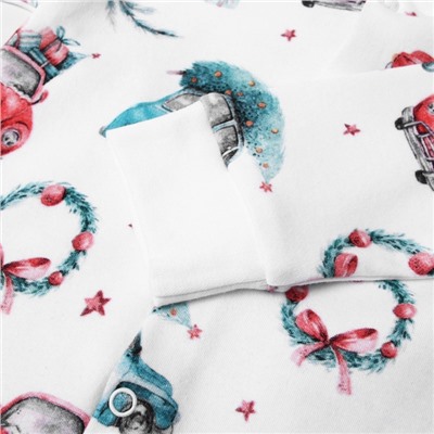 Кофточка детская MINAKU New Year's cars, рост 56-62 см, белая