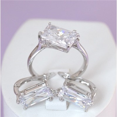 Комплект покрытие родий Н01-6331 размер кольца 19,5 20