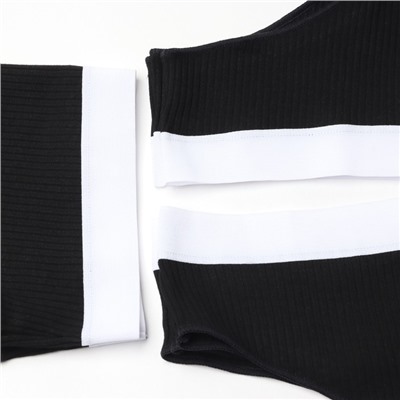 Трусы женские бразильяно MINAKU рубчик, набор 3 шт., размер 44-46, чёрные