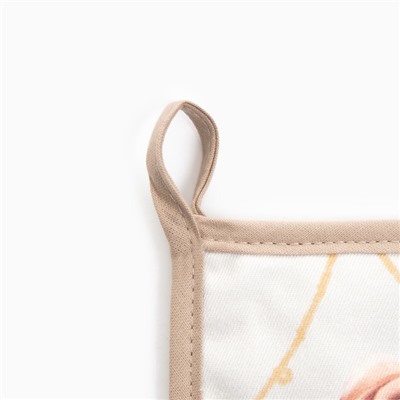 Прихватка «Этель. Уютных вечеров» саржа, 19×19 см,100% хл, ватин 250 г/м²