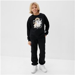 Свитшот детский MINAKU, чёрный, рост 104 см