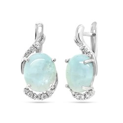 Серьги из серебра аквамарин, СПН4062