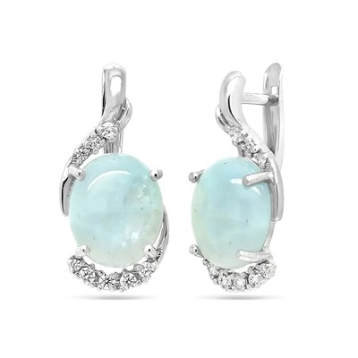 Серьги из серебра аквамарин, СПН4062