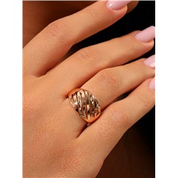 Кольцо 18 р широкое ювелирная бижутерия коллекция "Дубай" покрытие: позолота с алмазной гранью, арт.314.384-18