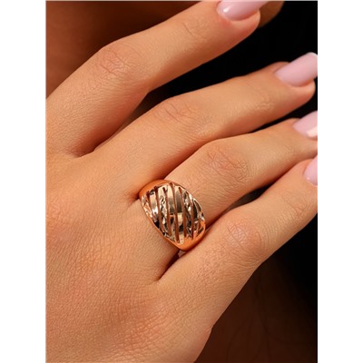 Кольцо 19 р широкое ювелирная бижутерия коллекция "Дубай" покрытие: позолота с алмазной гранью, арт.314.384-19