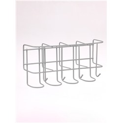 Подставка для зонтов настенная, с крючками, металл, 7×12×26 см, белая