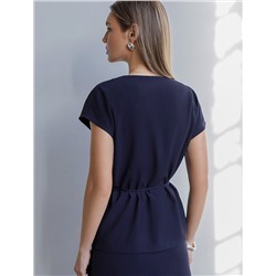 Жилет на запАх с поясом из плотного лиоцелла