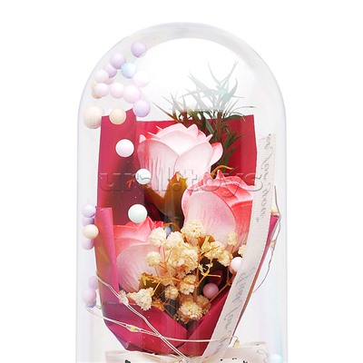 Светильник "Букет роз" в коробке (красный)