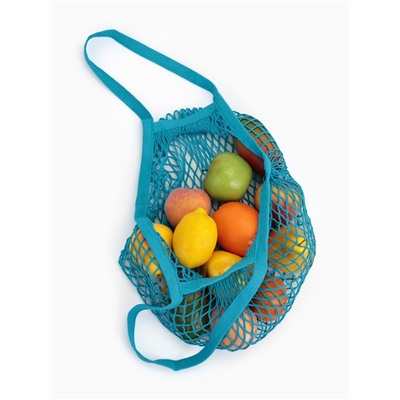 Сумка-авоська плетёная, клетка 1.5 см, синяя