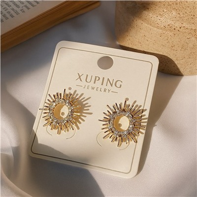 Серьги коллекция "Xuping" покрытие позолота, вставка: фианиты, арт.004.026