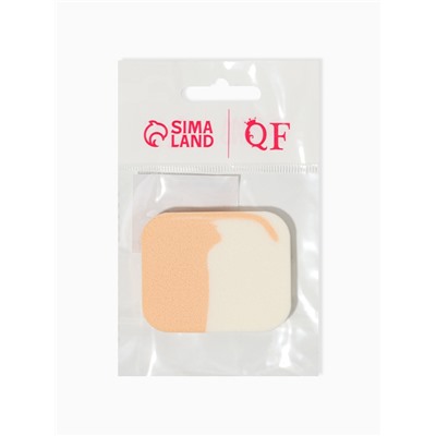 Спонж для макияжа, 5.5×4.5 см, белый, бежевый