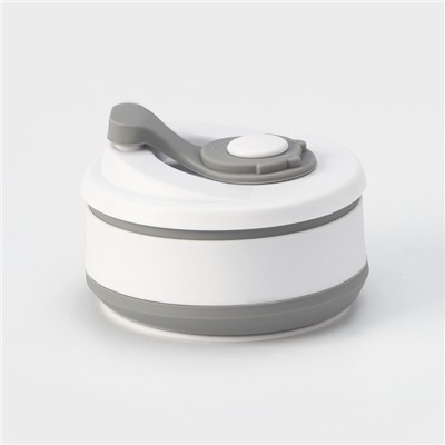 Стакан складной с крышкой Доляна «С собой», 350 мл, 8.5×14 см, серый