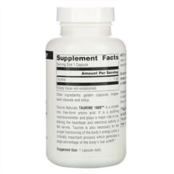 Source Naturals, таурин, 1000 мг, 120 капсул