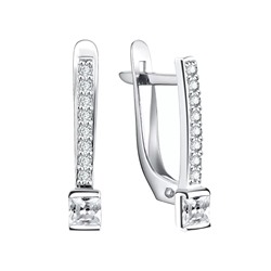 Серьги из серебра куб.циркон., Л-10851