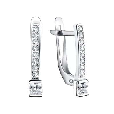 Серьги из серебра куб.циркон., Л-10851