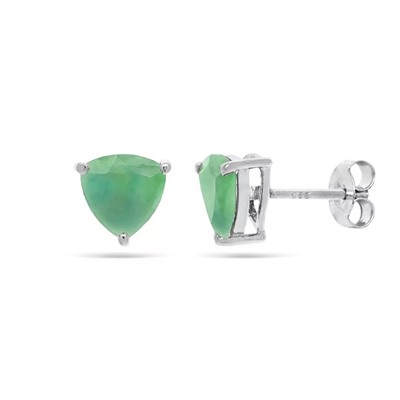 Серьги из серебра изумруд берилл, Карамель
