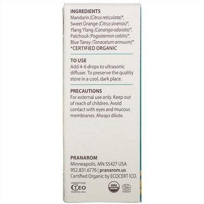 Pranarom, Essential Oil,  Diffusion Blend, Peace, .17 fl oz (5 ml)