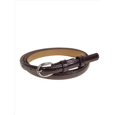 Ремень женский из лакированной искусственной кожи, цвет  шоколад