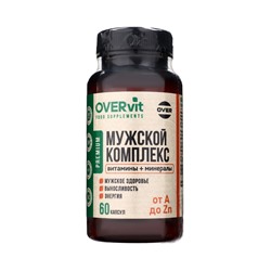 Мужской комплекс OVER MEN OVERvit, витамины и минералы, 60 капсул