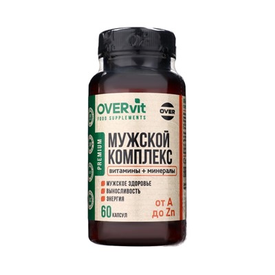 Мужской комплекс OVER MEN OVERvit, витамины и минералы, 60 капсул