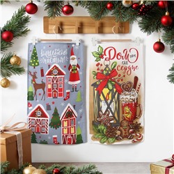 Набор кухонных полотенец Доляна «Дом там где сердце» 35×60 см-2 шт., 100% хл