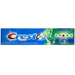 Crest, Complete, Scope, Outlast Plus Whitening, зубная паста с фторидом, мята, 153 г (5,4 унции)