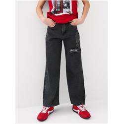 Брюки текстильные джинсовые для девочек