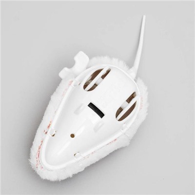 Мышь заводная малая, 8.5 см, искусственный мех, розовая