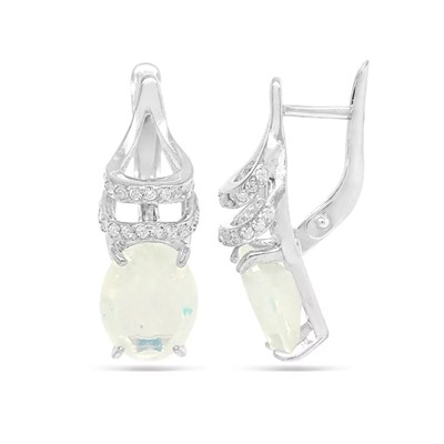 Серьги из серебра лунный камень, СПН32
