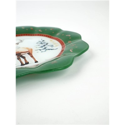 Тарелка новогодняя плоская «Лесная сказка», d=23 см