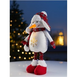 Фигура текстиль «Снеговик» 40-60 см, телескопические ножки, 1 LED, от батареек LR1130×3, свечение тёплое белое