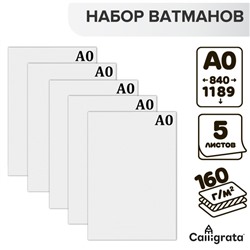Набор 5 листов, ватман, чертежный, А0, 840×1189, 160 г/м²