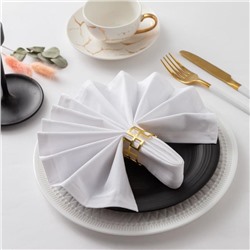 Салфетка столовая «Этель», 40×40, белая, 100% хлопок, саржа, 250 гр/м²