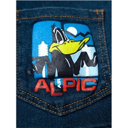 Полукомбинезон текстильный джинсовый утепленный флисом для мальчиков