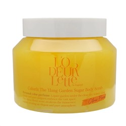 LODEURLETTE Сахарный скраб для тела с ароматом иланг-иланг / In England Colorfit The Ylang Garden Sugar Scrub, 500 г 24052