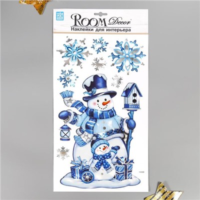 Наклейка интерьерная Room Decor «Снеговики голограммы», 24×41 см