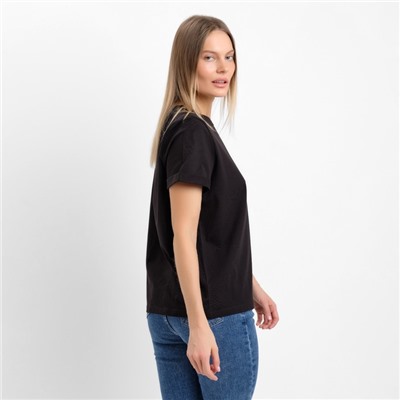 Футболка женская, цвет чёрный, размер 44-46 (L)